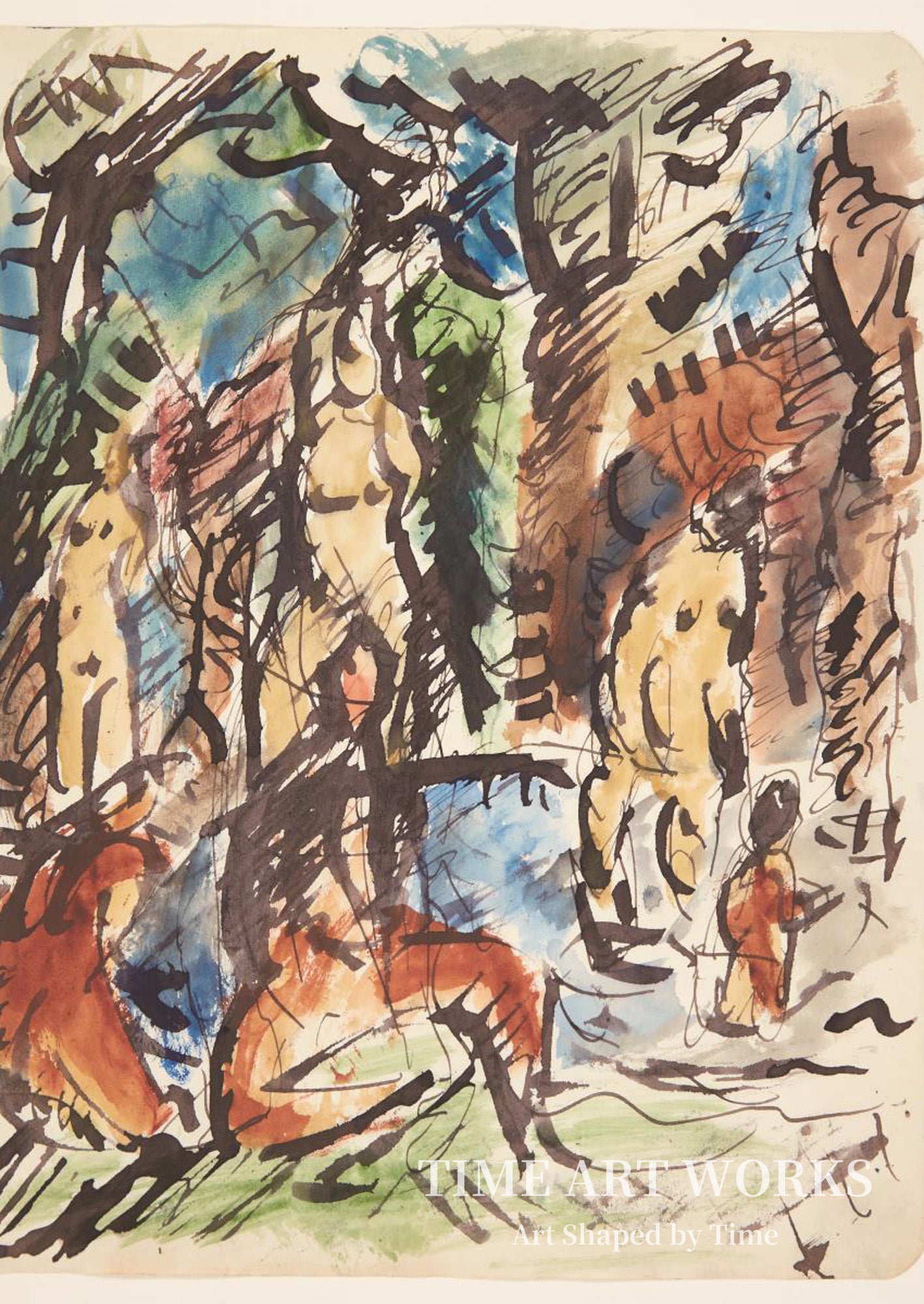 人物が描かれた風景（Landskab med figurer）— カーステンセン、エッバ（Carstensen, Ebba）