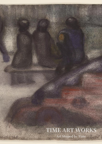 ベンチに座る人々（Mennesker på en bænk i Julianehåb, Grønland）— カールンド、ボディル（Kaalund, Bodil）