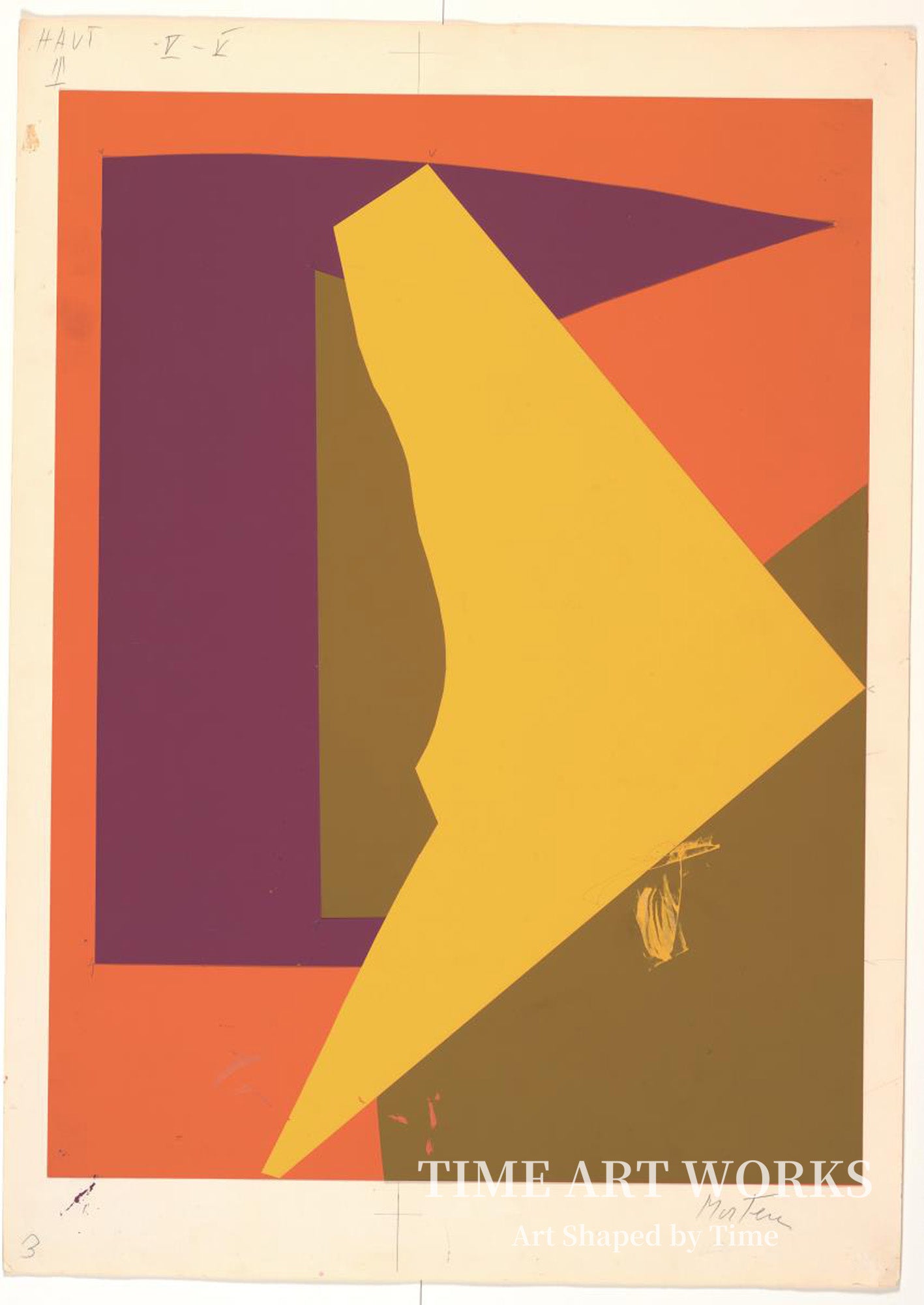 フローニンゲンの 2 つのスクリーン プリントのうちの 1 つの習作、1976 年（Forlæg for det ene af 2 serigrafier til Grønningen, 1976）— モーテンセン、リチャード（Mortensen, Richard）