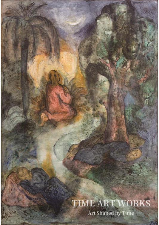 魂の葛藤（Sjælekamp. Jesus og de sovende disciple i Getsemane Have）— カールンド、ボディル（Kaalund, Bodil）