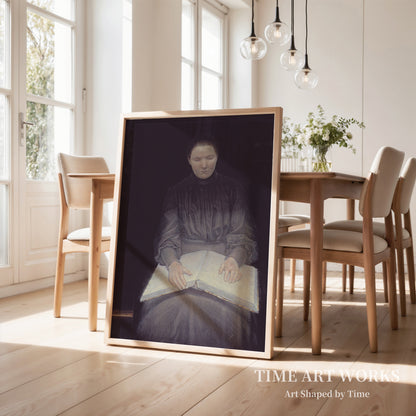 盲目の少女が読書をしている（En læsende blind pige）— ニールセン、エイナー（Nielsen, Ejnar）