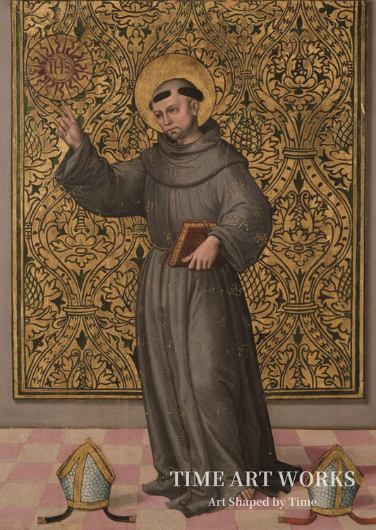 シエナの聖ベルナルディーノ（San Bernardino af Siena）— 無名のスペイン人チャンピオン（Ubekendt spansk mester）