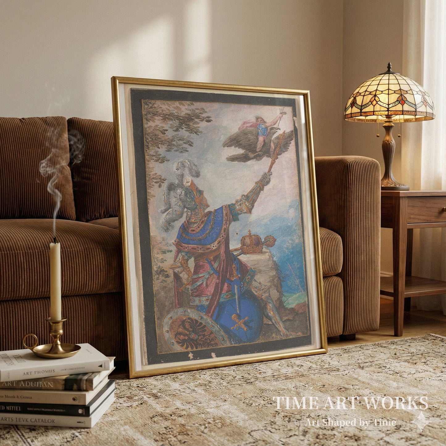 鷲に乗る絵画の天才（Malerkunstens geni flyvende på ryggen af en ørn viser sig for den knælende kejser Ferdinand II?）— ストロベル（II）、バーソロミュー（Strobel (II), Bartholomäus）