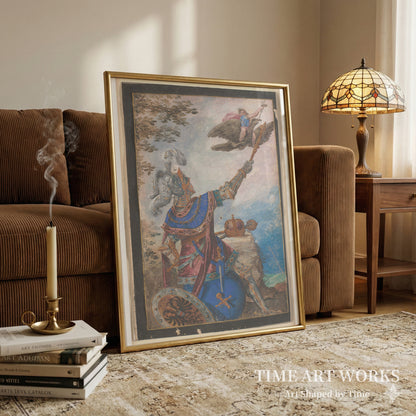 鷲に乗る絵画の天才（Malerkunstens geni flyvende på ryggen af en ørn viser sig for den knælende kejser Ferdinand II?）— ストロベル（II）、バーソロミュー（Strobel (II), Bartholomäus）