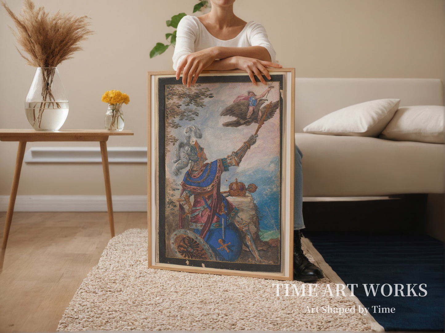鷲に乗る絵画の天才（Malerkunstens geni flyvende på ryggen af en ørn viser sig for den knælende kejser Ferdinand II?）— ストロベル（II）、バーソロミュー（Strobel (II), Bartholomäus）