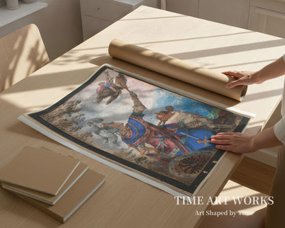 鷲に乗る絵画の天才（Malerkunstens geni flyvende på ryggen af en ørn viser sig for den knælende kejser Ferdinand II?）— ストロベル（II）、バーソロミュー（Strobel (II), Bartholomäus）