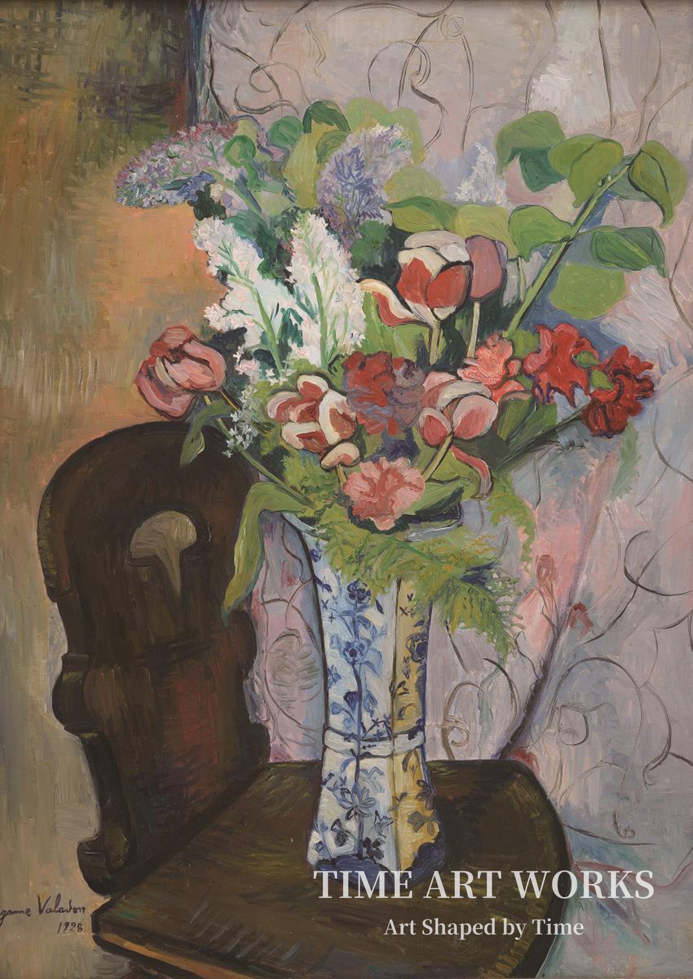 花瓶に生けられた春の花（Forårsblomster i en vase）— ヴァラドン、スザンヌ（Valadon, Suzanne）