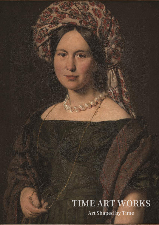 ターバンを巻いた画家の妻（旧姓ローレンツェン）（Cathrine Jensen, f. Lorenzen, kunstnerens hustru med turban）— カリフォルニア州ジェンセン（Jensen, C.A.）