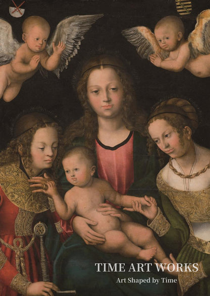 聖カタリナと聖バルバラに挟まれた聖母子像（Maria med barnet mellem helgeninderne Katharina og Barbara）— クラナッハ（I）、ルーカス（Cranach (I), Lucas）