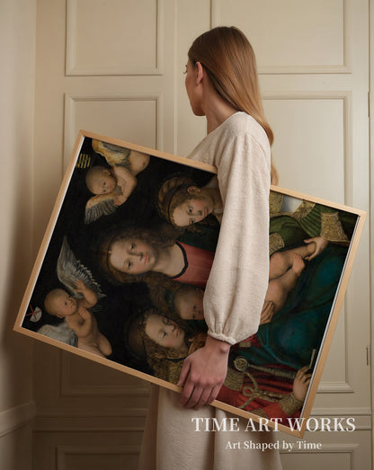 聖カタリナと聖バルバラに挟まれた聖母子像（Maria med barnet mellem helgeninderne Katharina og Barbara）— クラナッハ（I）、ルーカス（Cranach (I), Lucas）