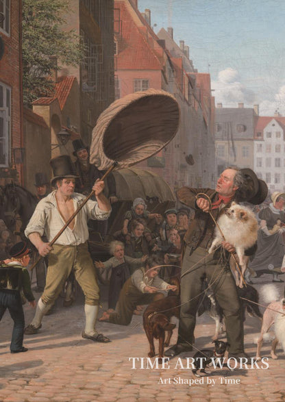 真夏の街の風景（En gadescene i hundedagene）— マールストランド、ヴィルヘルム（Marstrand, Wilhelm）
