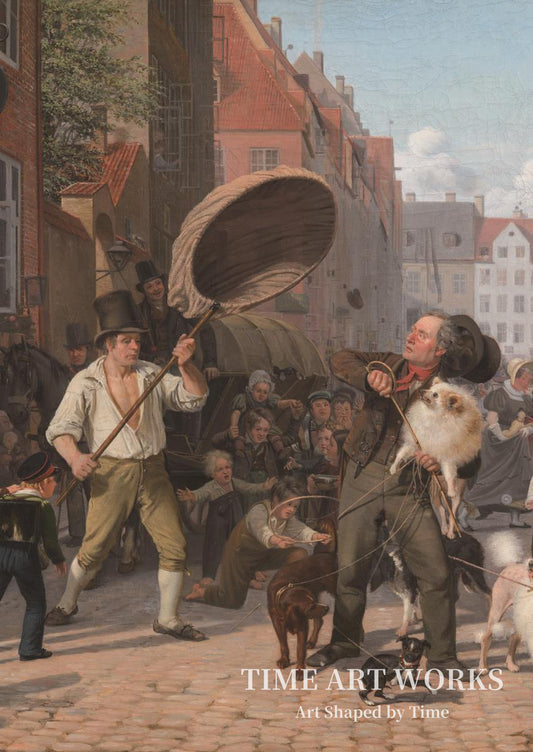 真夏の街の風景（En gadescene i hundedagene）— マールストランド、ヴィルヘルム（Marstrand, Wilhelm）