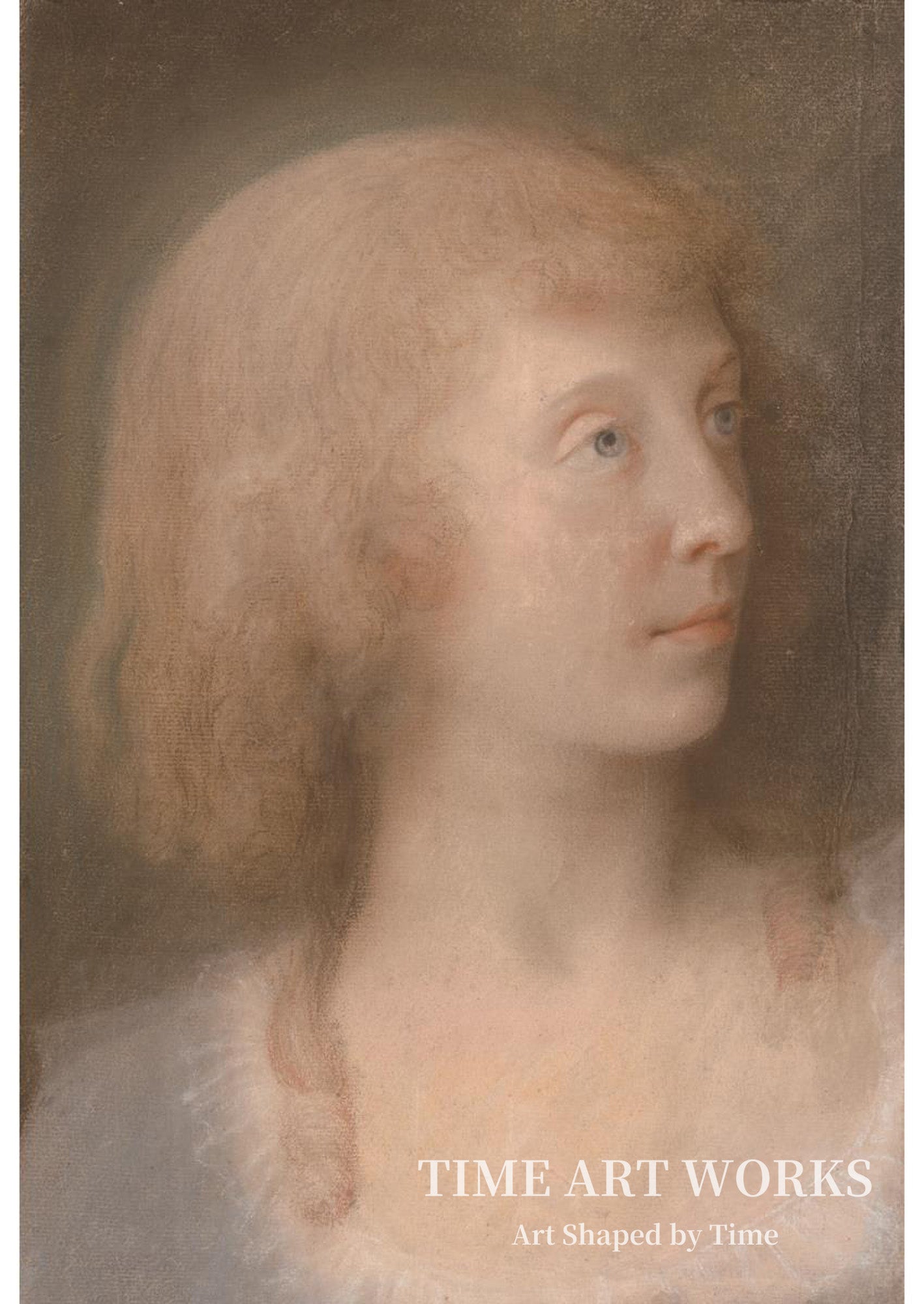 アンナ・バーバラ・ダムキアーの肖像（Portræt af Anna Barbara Damkier, trekvart profil mod venstre）— ユール、イェンス（Juel, Jens）