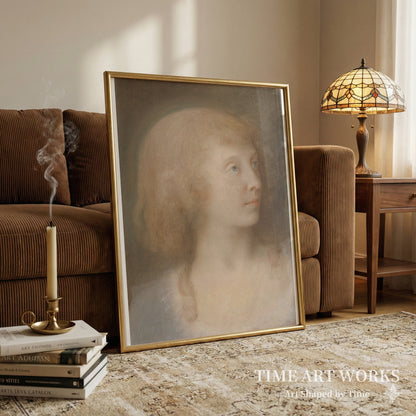 アンナ・バーバラ・ダムキアーの肖像（Portræt af Anna Barbara Damkier, trekvart profil mod venstre）— ユール、イェンス（Juel, Jens）