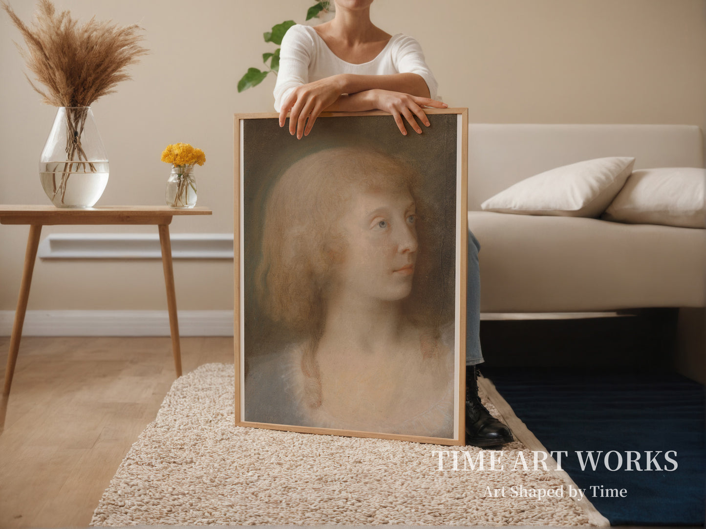 アンナ・バーバラ・ダムキアーの肖像（Portræt af Anna Barbara Damkier, trekvart profil mod venstre）— ユール、イェンス（Juel, Jens）