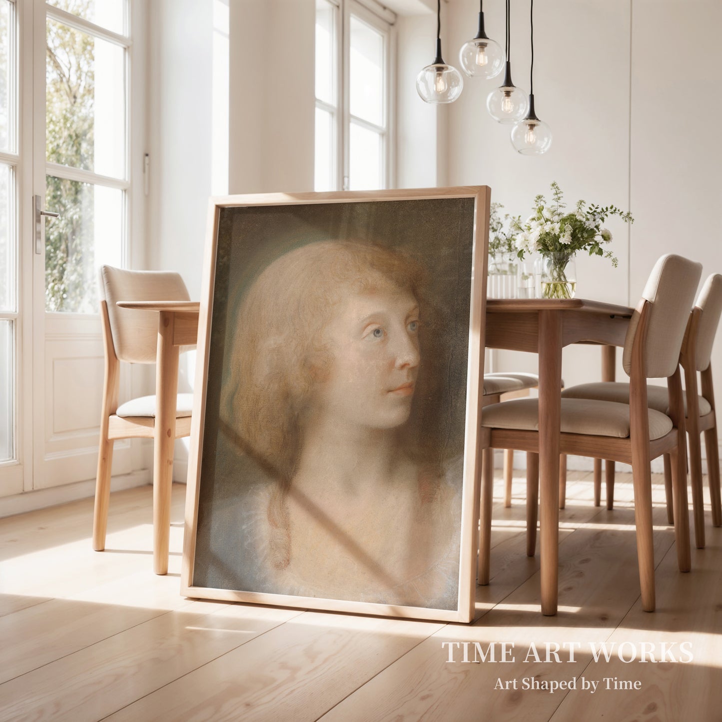 アンナ・バーバラ・ダムキアーの肖像（Portræt af Anna Barbara Damkier, trekvart profil mod venstre）— ユール、イェンス（Juel, Jens）
