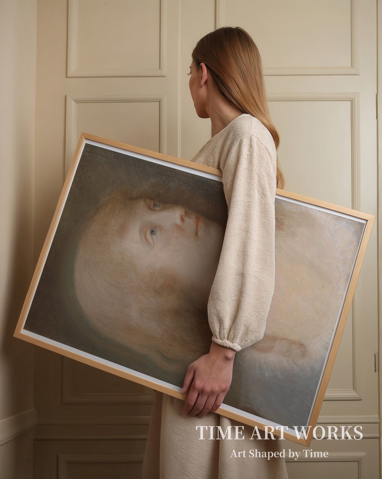 アンナ・バーバラ・ダムキアーの肖像（Portræt af Anna Barbara Damkier, trekvart profil mod venstre）— ユール、イェンス（Juel, Jens）