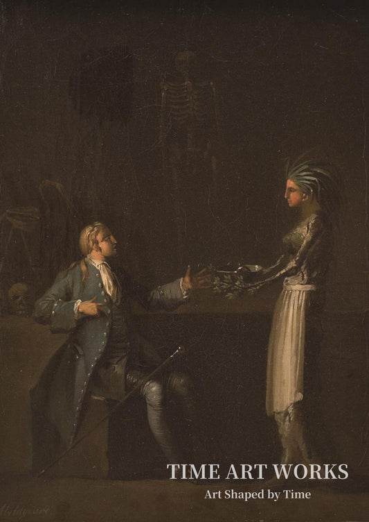 医師の妻の告白（Lægens hustru røber, at hendes mand vil anatomere Niels Klim til videnskabens fremme）— アビルドガード、ニコライ（Abildgaard, Nicolai）