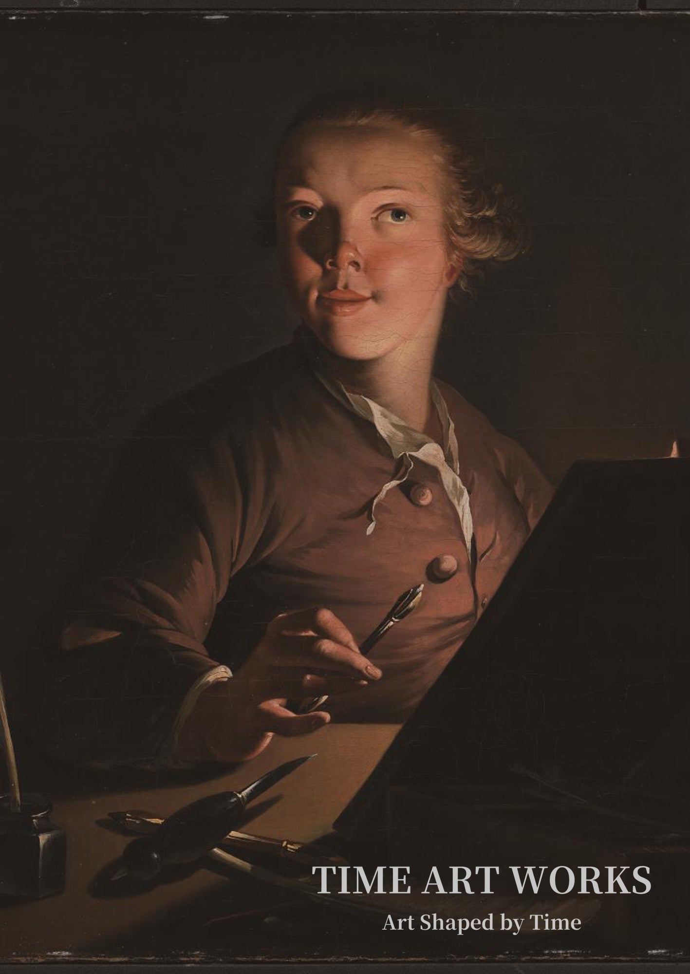 人工照明下での自画像（Selvportræt ved kunstigt lys）— ユール、イェンス（Juel, Jens）
