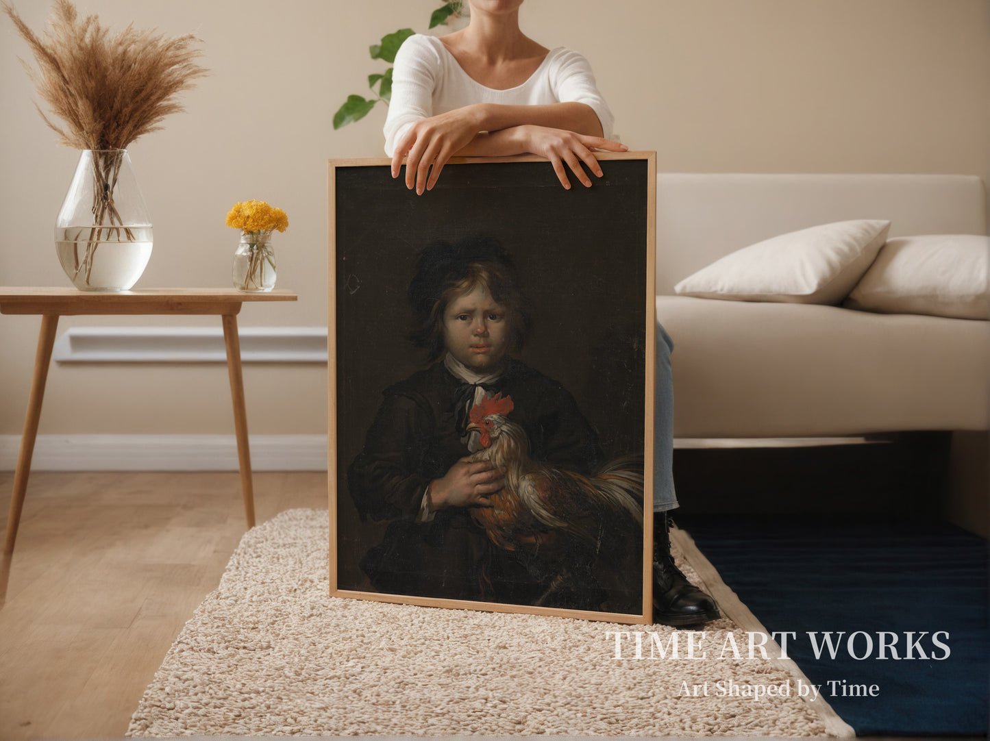 雄鶏を連れた農家の少年（En bondedreng med en hane）— ディットマーズ、ハインリッヒ（Dittmers, Heinrich）