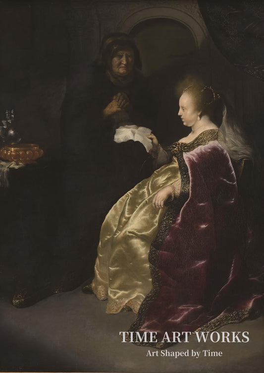 ハマンの手紙を読むエステル（Ester læser Hamans skrivelse om jødernes udryddelse）— ソロモン王（Koninck, Salomon）