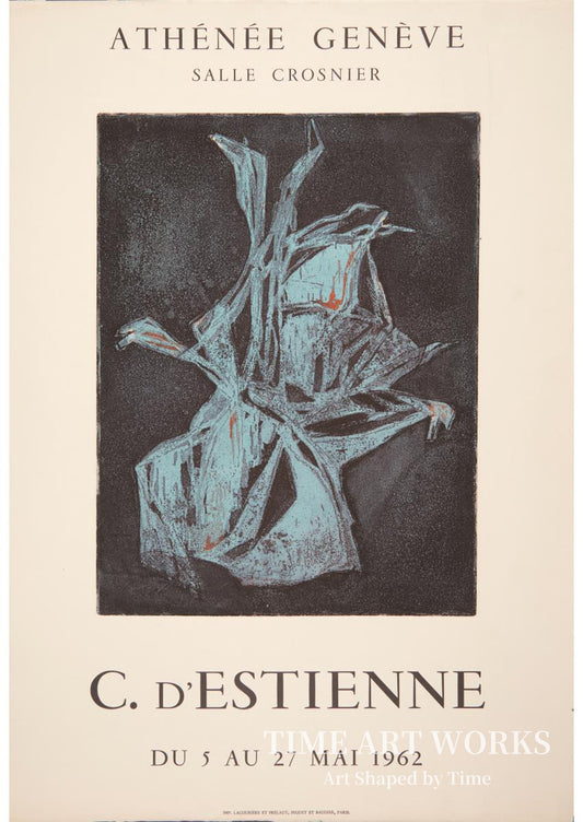 抽象的な構図（Abstrakt komposition. Plakat fra kunstnerens udstilling i Athénée, Genéve）— クリスティアーヌ・デスティエンヌ（D'Estienne, Christiane）