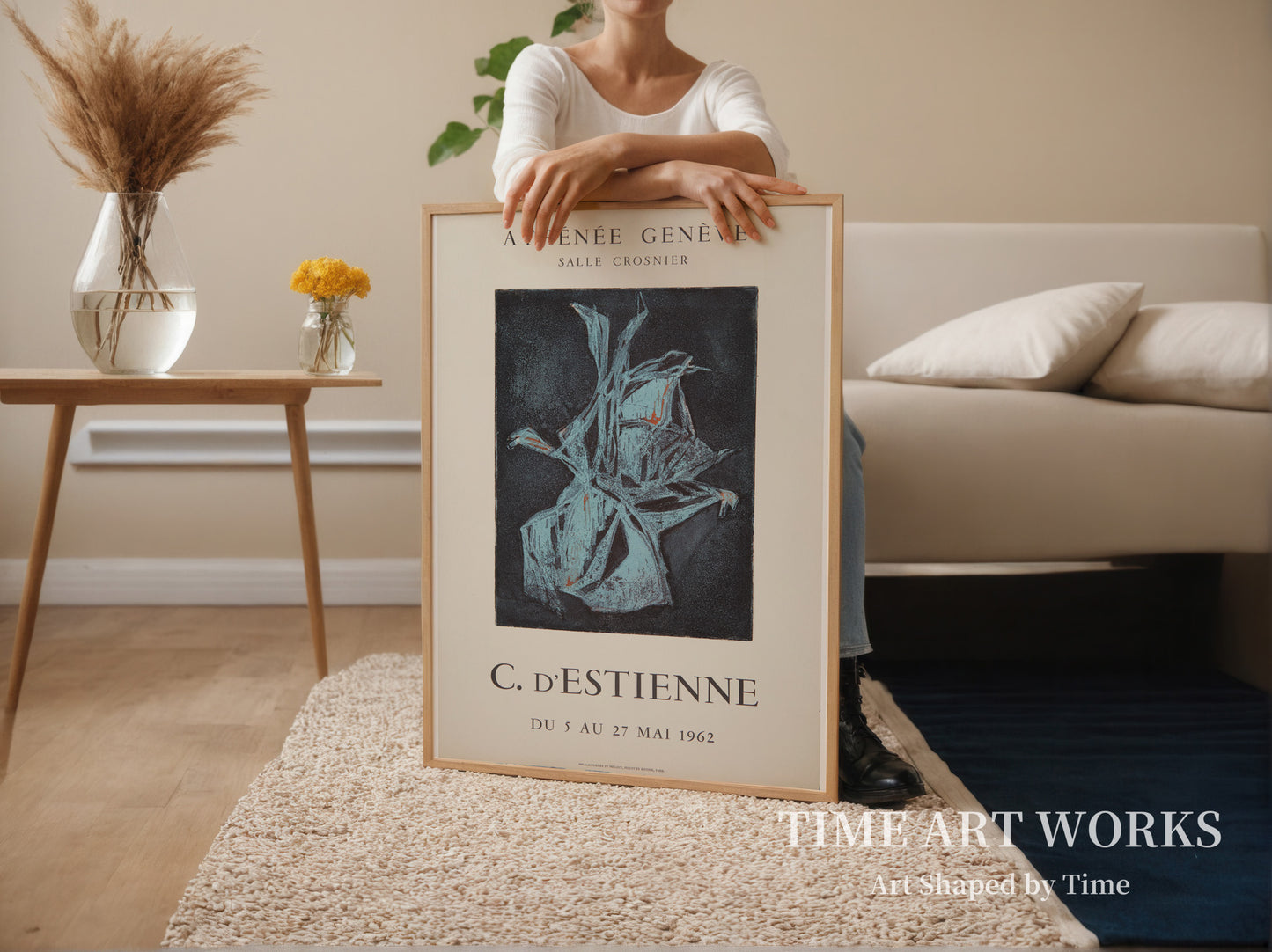 抽象的な構図（Abstrakt komposition. Plakat fra kunstnerens udstilling i Athénée, Genéve）— クリスティアーヌ・デスティエンヌ（D'Estienne, Christiane）