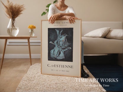 抽象的な構図（Abstrakt komposition. Plakat fra kunstnerens udstilling i Athénée, Genéve）— クリスティアーヌ・デスティエンヌ（D'Estienne, Christiane）