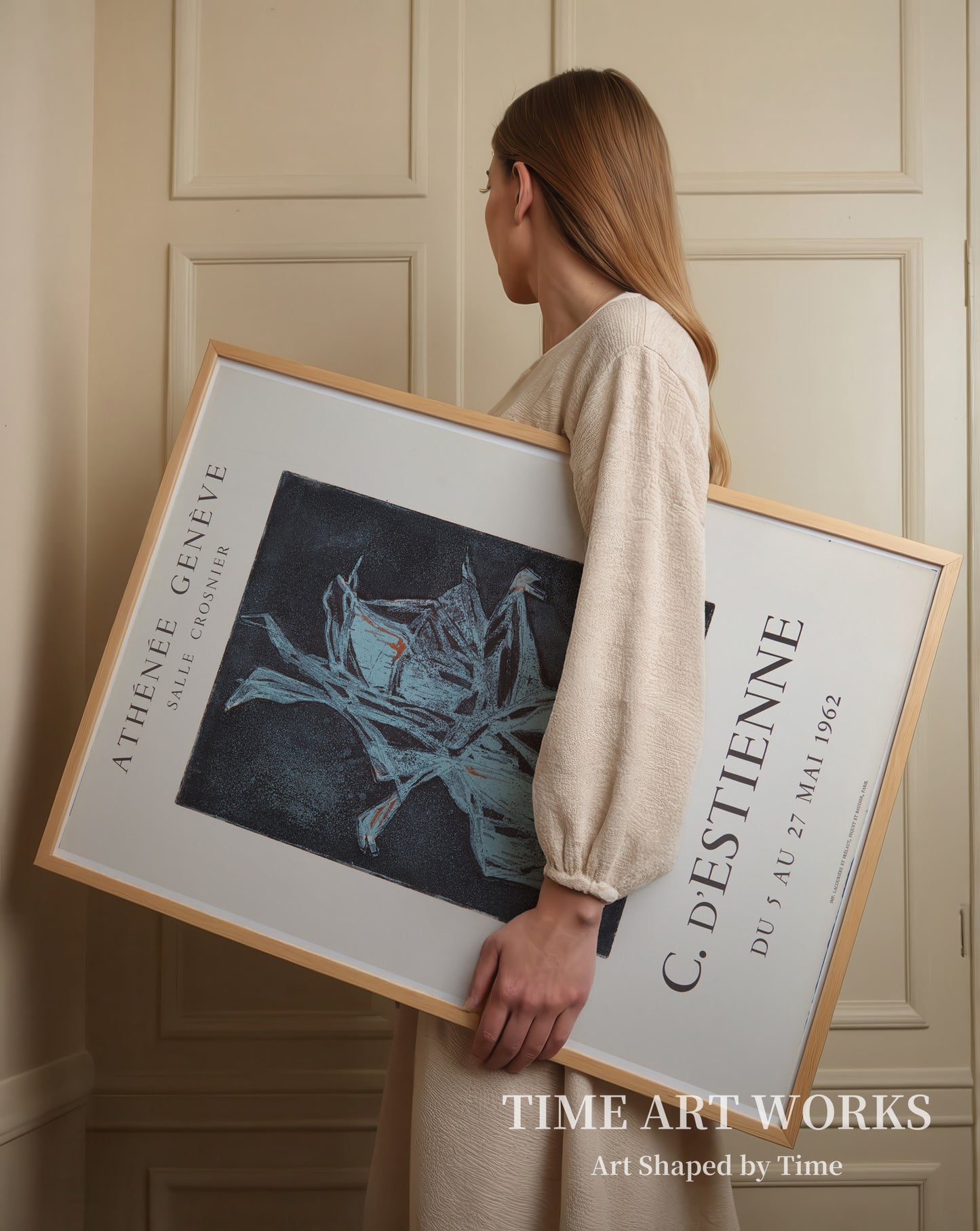 抽象的な構図（Abstrakt komposition. Plakat fra kunstnerens udstilling i Athénée, Genéve）— クリスティアーヌ・デスティエンヌ（D'Estienne, Christiane）