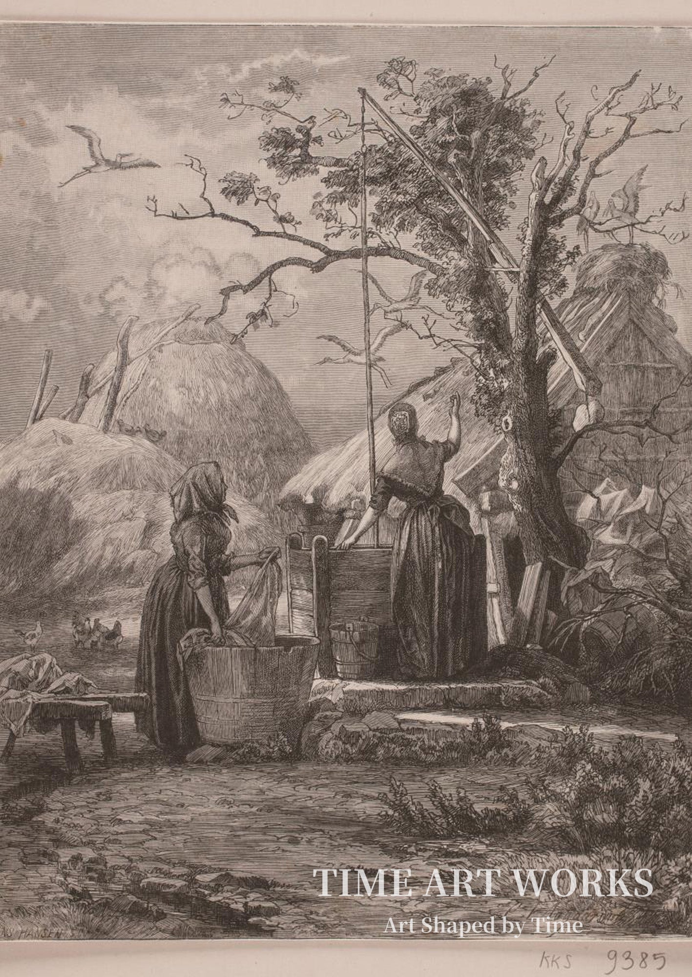 『春の朝の歌』挿絵（Illustration til B.S. Ingemann: "Forårs-morgensang"）— ハンセン、ハンス・ペーター（Hansen, Hans Peter）