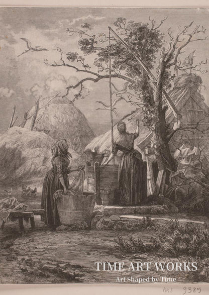 『春の朝の歌』挿絵（Illustration til B.S. Ingemann: "Forårs-morgensang"）— ハンセン、ハンス・ペーター（Hansen, Hans Peter）