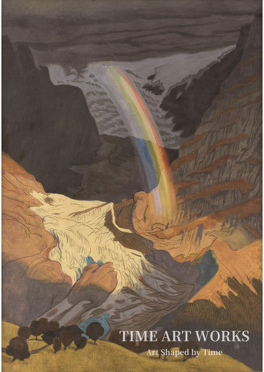 氷河にかかる虹（Regnbue over gletscher）— ウィルムセン、J.F.（Willumsen, J.F.）