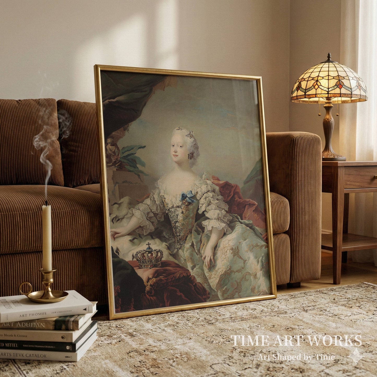 フリードリヒ5世の最初の王妃ルイーズの戴冠式衣装姿の肖像（Portræt af Louise, Frederik V's første dronning, i salvingsdragt）— ピロ、CG（Pilo, C.G.）