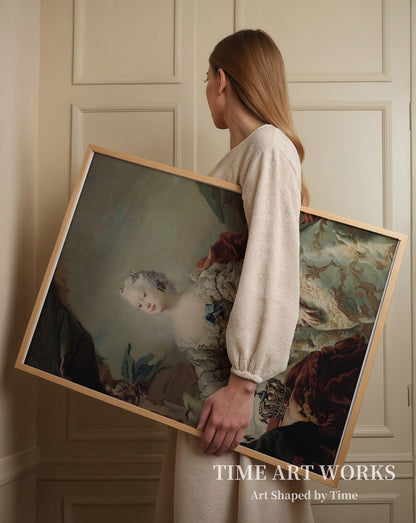 フリードリヒ5世の最初の王妃ルイーズの戴冠式衣装姿の肖像（Portræt af Louise, Frederik V's første dronning, i salvingsdragt）— ピロ、CG（Pilo, C.G.）