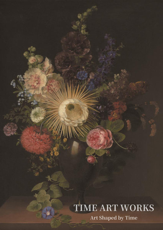 サボテン・グランディフロラとその他の花を生けた斑岩の花瓶（En porfyrvase med Cactus grandiflora og andre blomster）— フリッツ、CD（Fritzsch, C.D.）