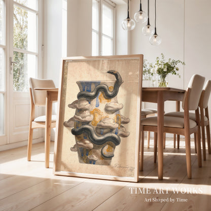 プラスチック製のヘビとキノコで装飾された花瓶の準備（Forarbejde til vase dekoreret med plastisk udformet slange og svampe）— スコフガード、ヨアキム（Skovgaard, Joakim）