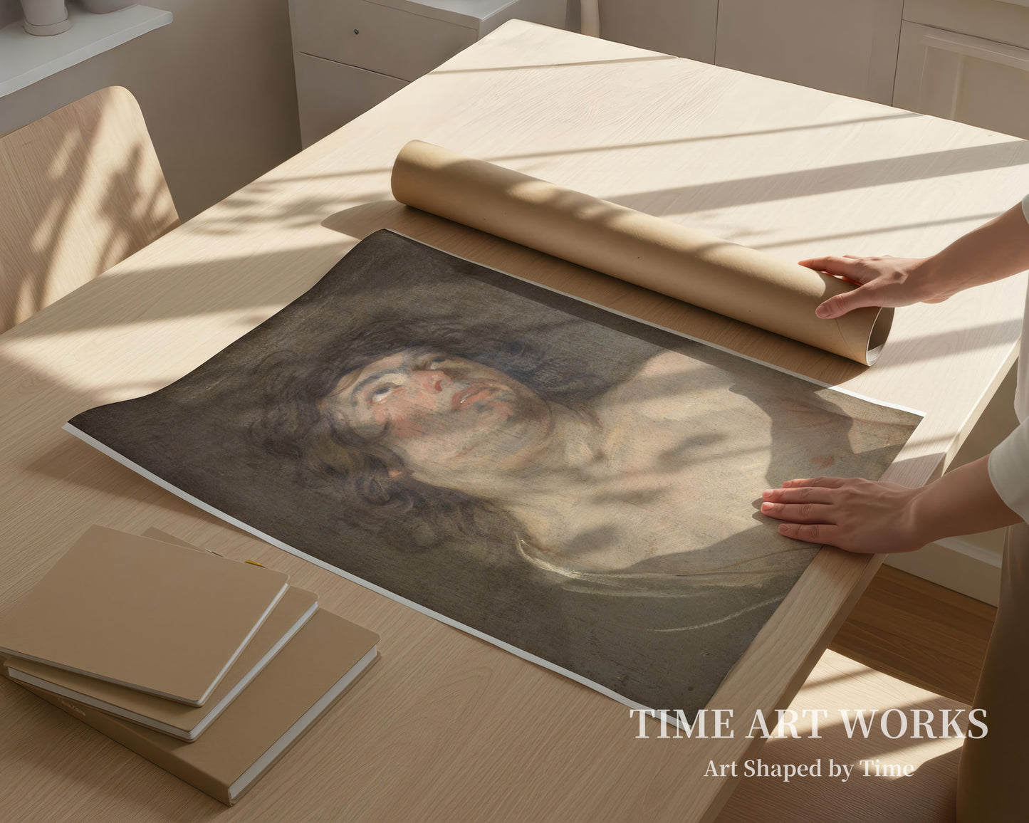 上を見上げる若い男性の頭部を描いた作品（Studiehoved af en ung mand, som ser opad. Skt. Sebastian）— ダイク、アンソニー・ヴァン（Dyck, Anthony van）