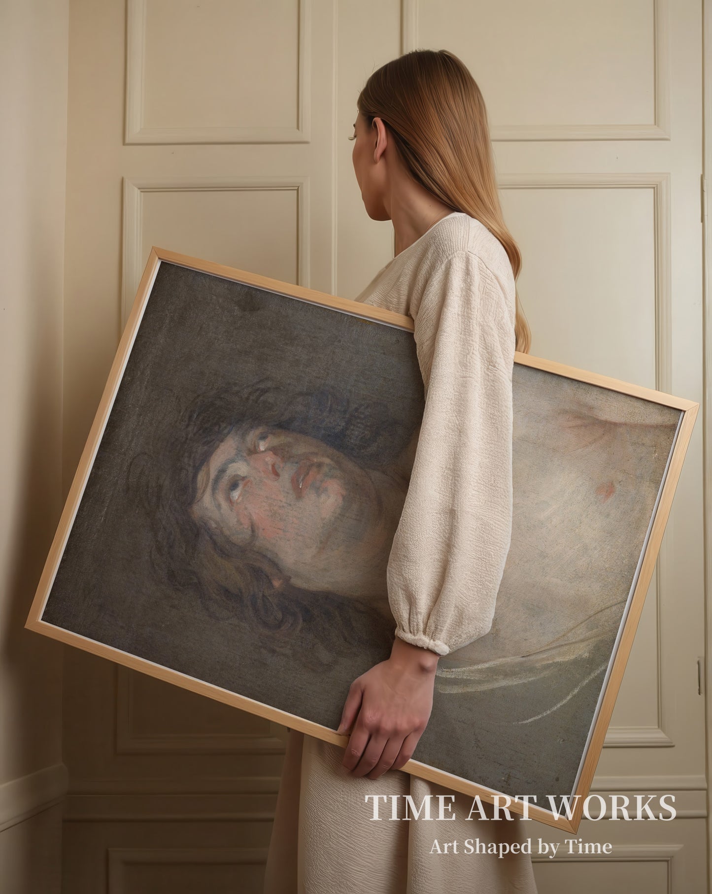 上を見上げる若い男性の頭部を描いた作品（Studiehoved af en ung mand, som ser opad. Skt. Sebastian）— ダイク、アンソニー・ヴァン（Dyck, Anthony van）