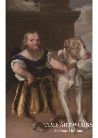 ジャコモ・ファヴォルキとラロ（Kurfyrsten af Sachsens italienske dværg Giacomo Favorchi med prinsesse Magdalene Sibylles hund, Raro）— ウクターズ、アブラハム（Wuchters, Abraham）