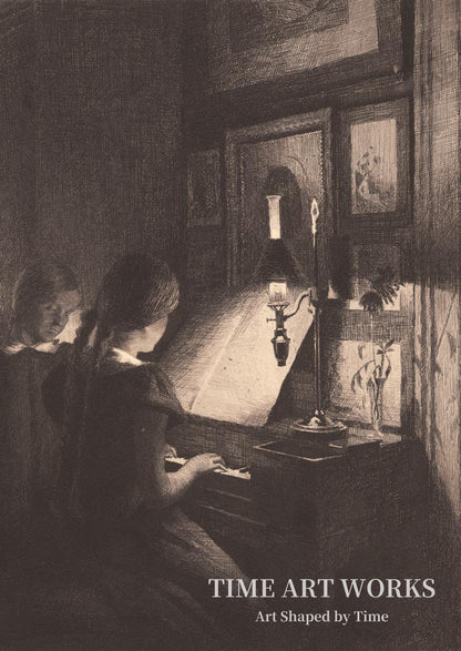 ピアノの前に座る二人の少女（To småpiger ved et klaver）— イルステッド、ピーター（Ilsted, Peter）