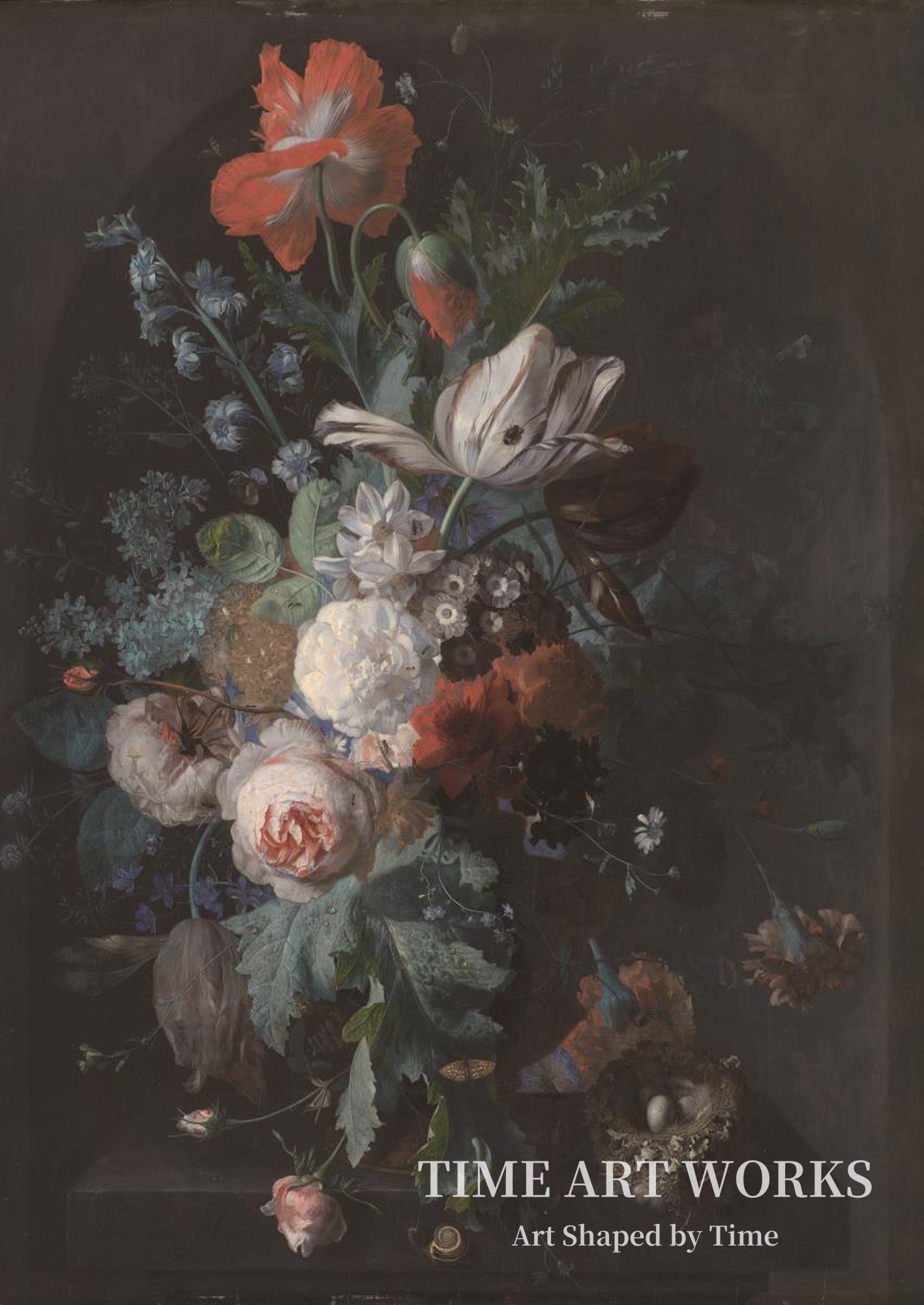 花瓶に生けられた花（Vase med blomster）— フイスム、ヤン・ファン（Huysum, Jan van）