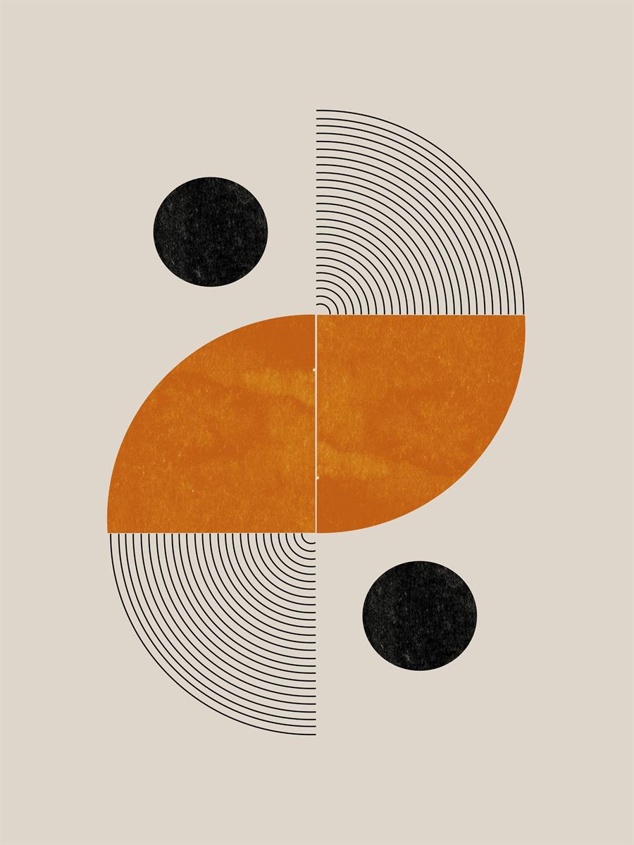 TAWミッドセンチュリーモダン アブストラクトTAW Mid Century Modern Abstract Art Poster No.007