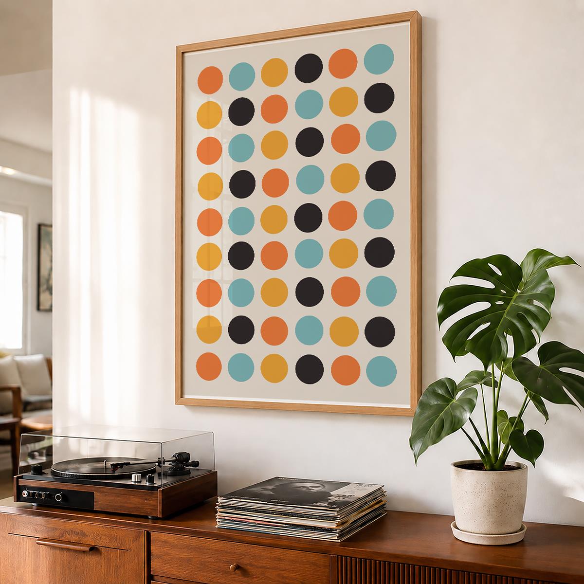 TAWミッドセンチュリーモダン アブストラクトTAW Mid Century Modern Abstract Art Poster No.018
