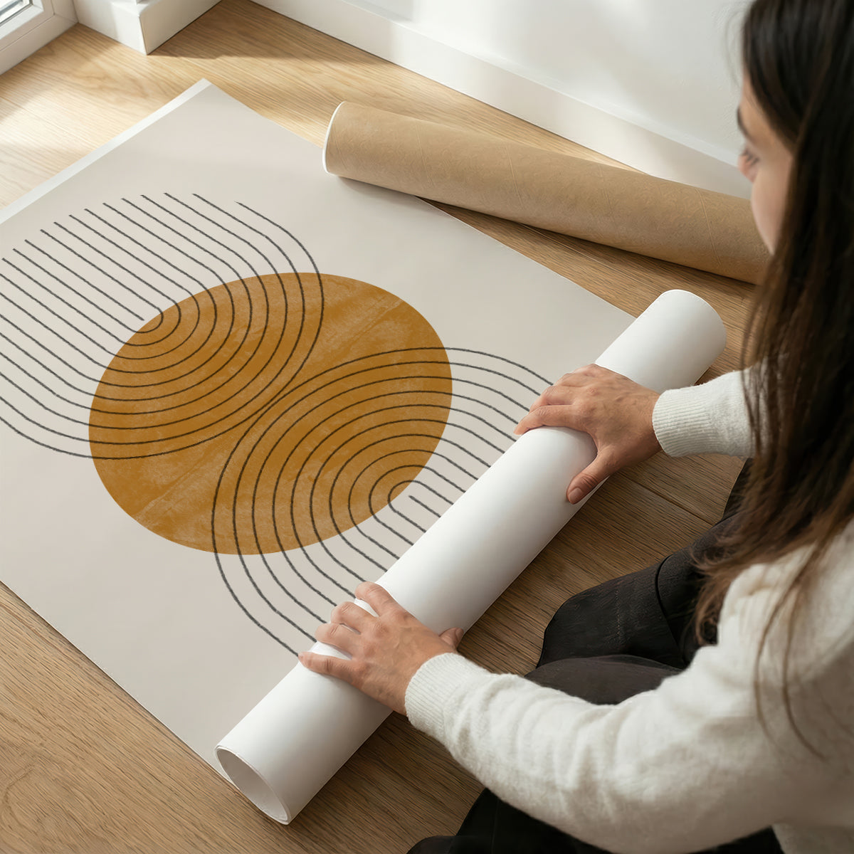 TAWミッドセンチュリーモダン アブストラクトTAW Mid Century Modern Abstract Art Poster No.077